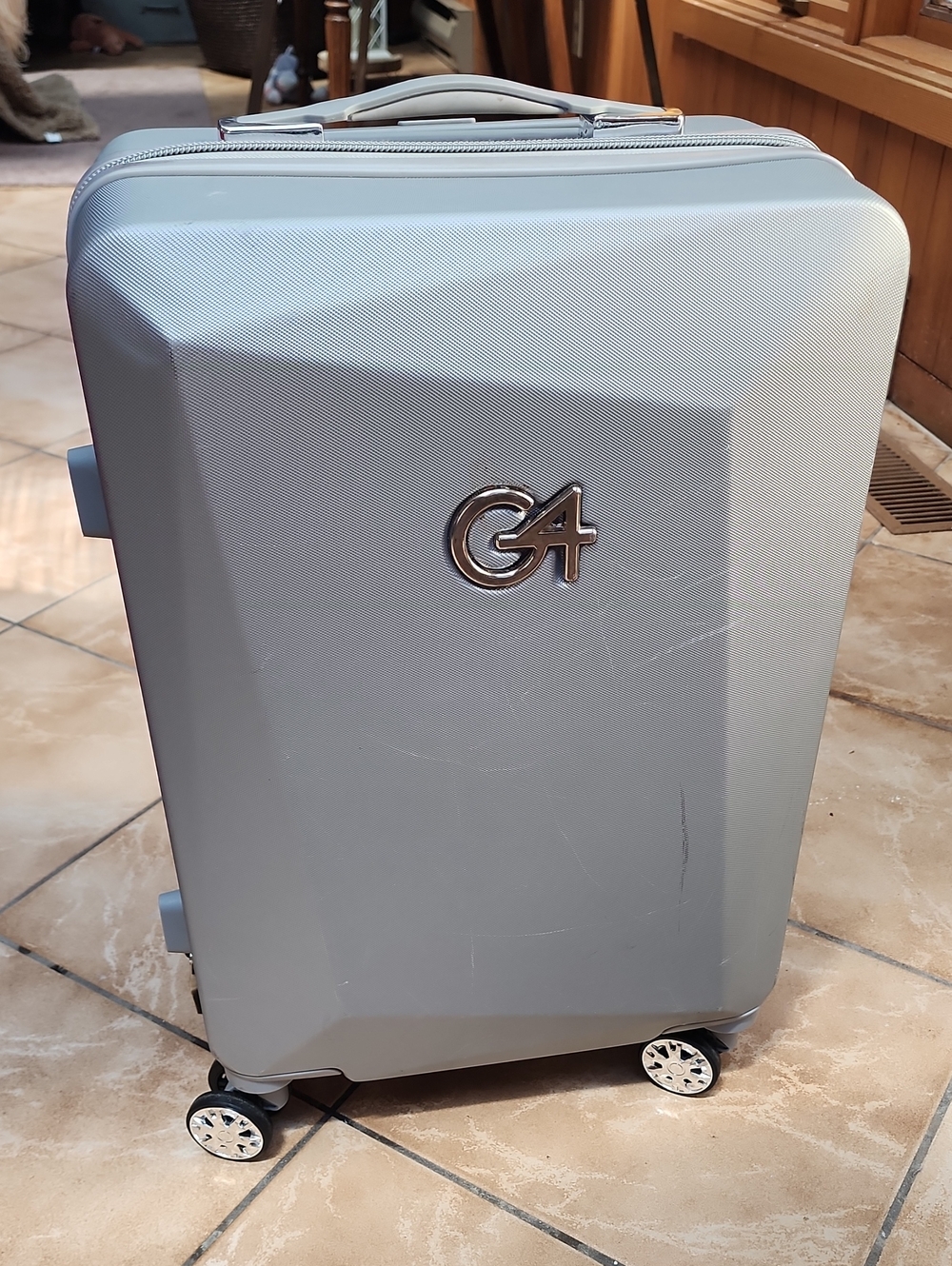 G4 Silver Hardshell Carry-On Suitcase by